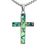 Abalone Shell Cross Pendant - Medium