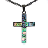 Abalone Shell Cross Pendant - Medium