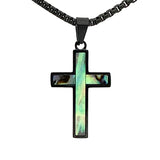Abalone Shell Cross Pendant - Small