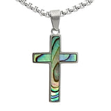 Abalone Shell Cross Pendant - Small
