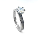 Antler - I Promise. Titanium engagement ring with Antler Inlay and CZ.