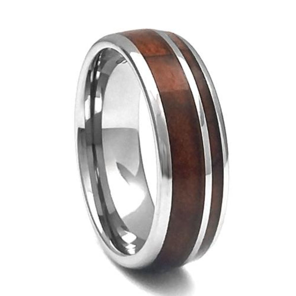 Top of the Barrel Tennessee Whiskey wedding band with reclaimed wood from a genuine Jack Daniels whiskey barrel by Steel Revolt