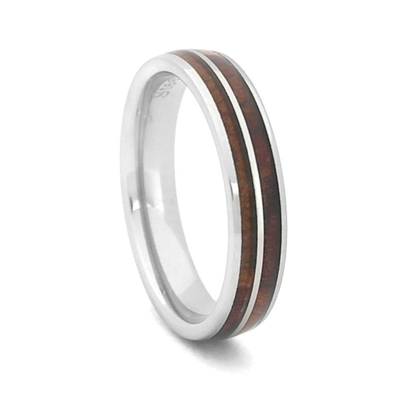 Women's 4mm Tennessee Whiskey Wedding Band "Whiskey - I Do " made from Jack Daniels Barrel wood by Steel Revolt