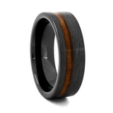Men's 8mm Tennessee Whiskey Wedding Band SR Charred III made from Jack Daniels Barrel wood by Steel Revolt